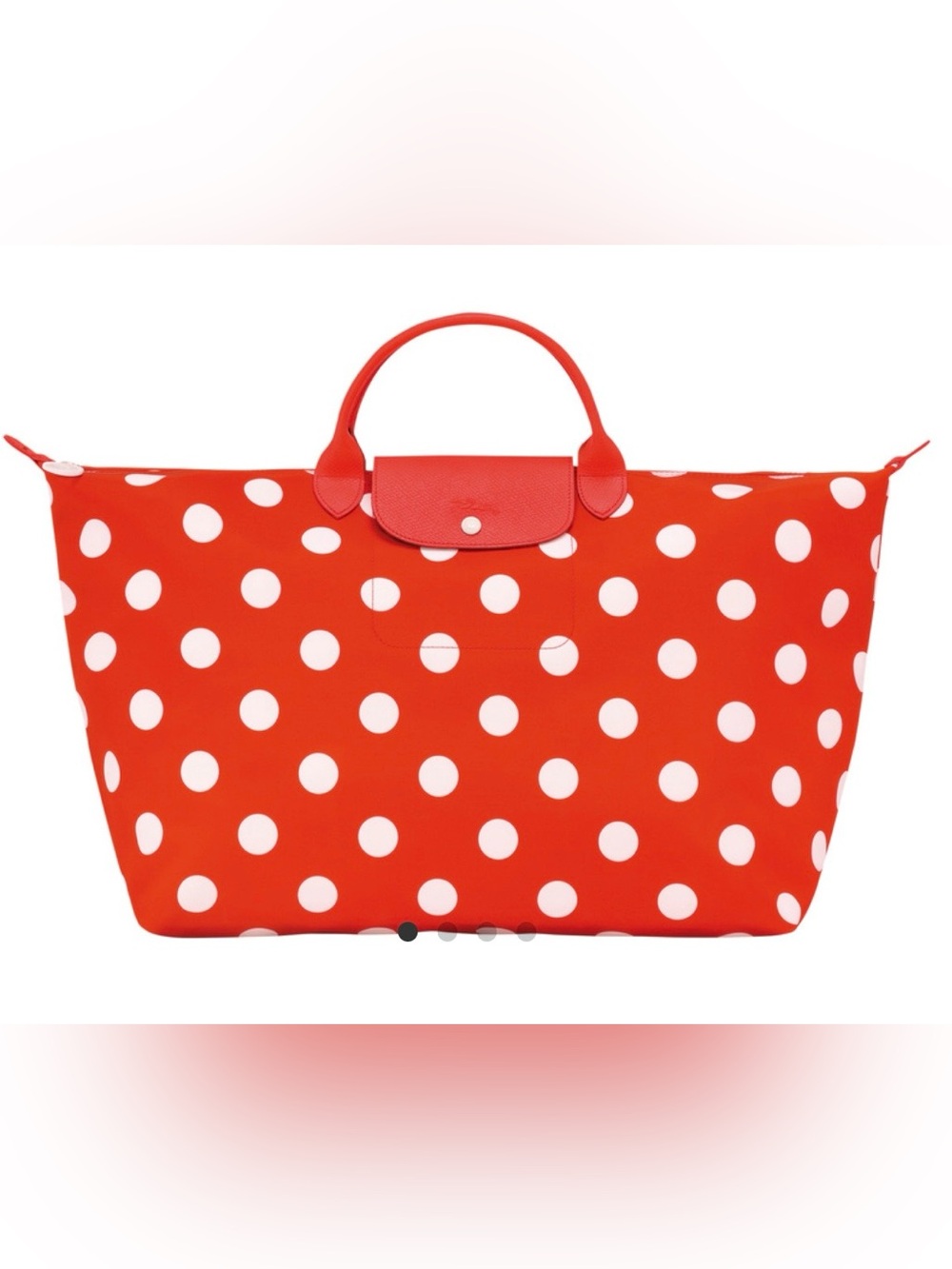 Longchamp Le Pliage Polka-dot travel Bag In Orange - Picture 5 of 8
